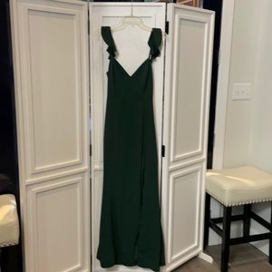 Green formal, semi formal floor length dress